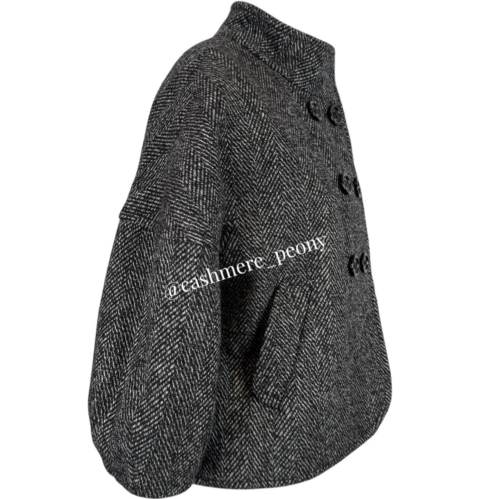 BCBGMaxAzria Black Tweed Wool Cropped Jacket Medium - Picture 5 of 13